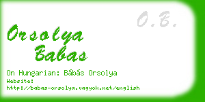 orsolya babas business card